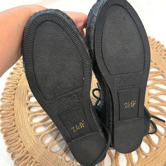 Naguisa Limolita Espadrilles Sandals Black Suede Size EU 37 - Picture 5 of 10